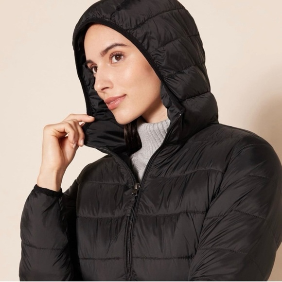 NEW Amazon Essentials Women's Plus size XXL Black Lightweight Puffer JACKET - Picture 3 of 13